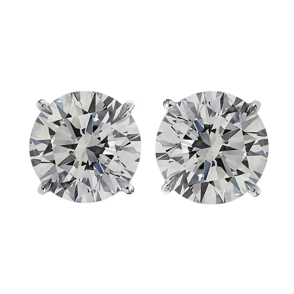 Vivid Diamonds GIA Certified 4.05 Carat Diamond Solitaire Stud Earrings -V2871 - Vivid Diamonds