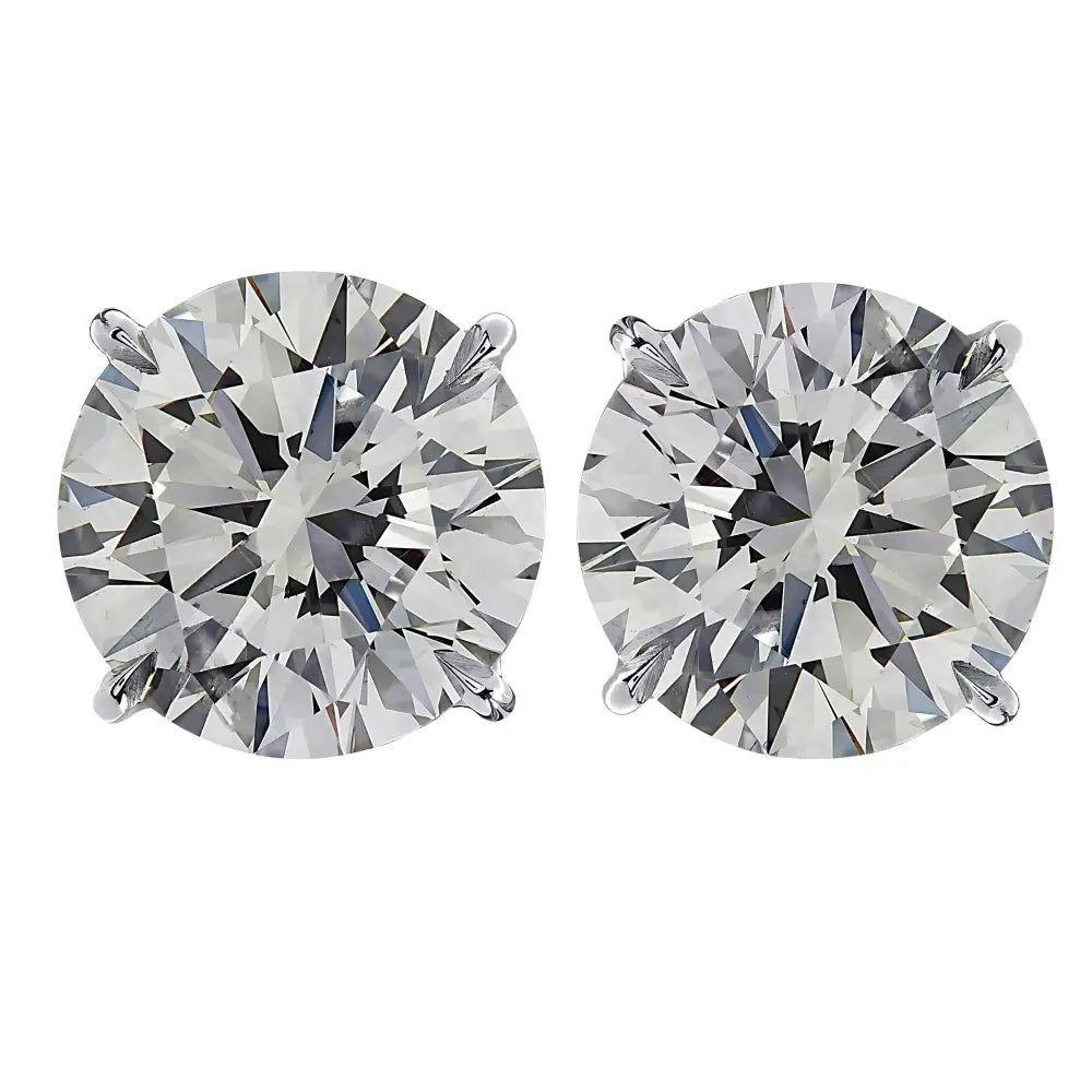 Vivid Diamonds GIA Certified 4.05 Carat Diamond Solitaire Stud Earrings -V2871 - Vivid Diamonds