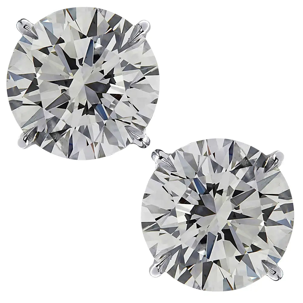 Vivid Diamonds GIA Certified 4.05 Carat Diamond Solitaire Stud Earrings -V2871 - Vivid Diamonds