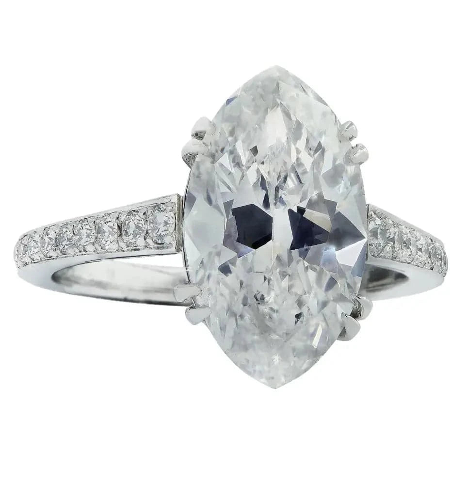 Vivid Diamonds GIA Certified 4.65 Carat Marquise Cut Diamond Engagement Ring -V30582