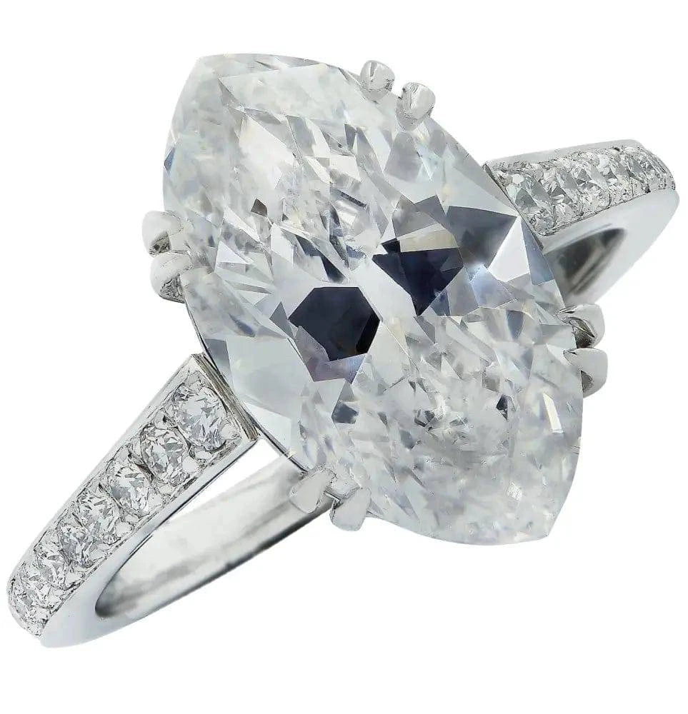 Vivid Diamonds GIA Certified 4.65 Carat Marquise Cut Diamond Engagement Ring -V30582