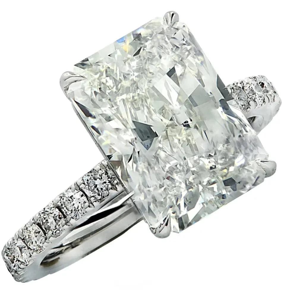 Vivid Diamonds GIA Certified 5.25 Carat Radiant Cut Diamond Engagement Ring -V34121