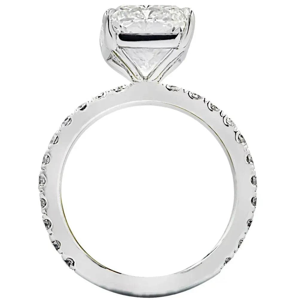 Vivid Diamonds GIA Certified 5.25 Carat Radiant Cut Diamond Engagement Ring -V34121