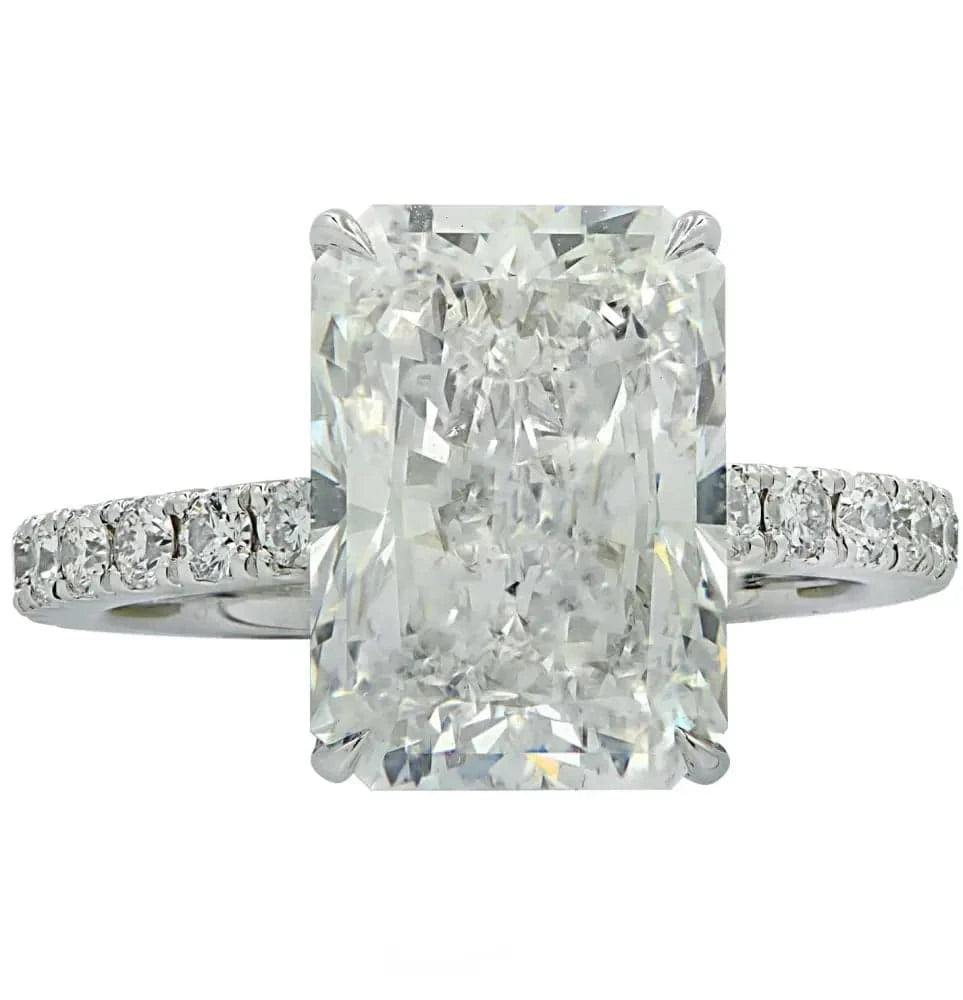 Vivid Diamonds GIA Certified 5.25 Carat Radiant Cut Diamond Engagement Ring -V34121