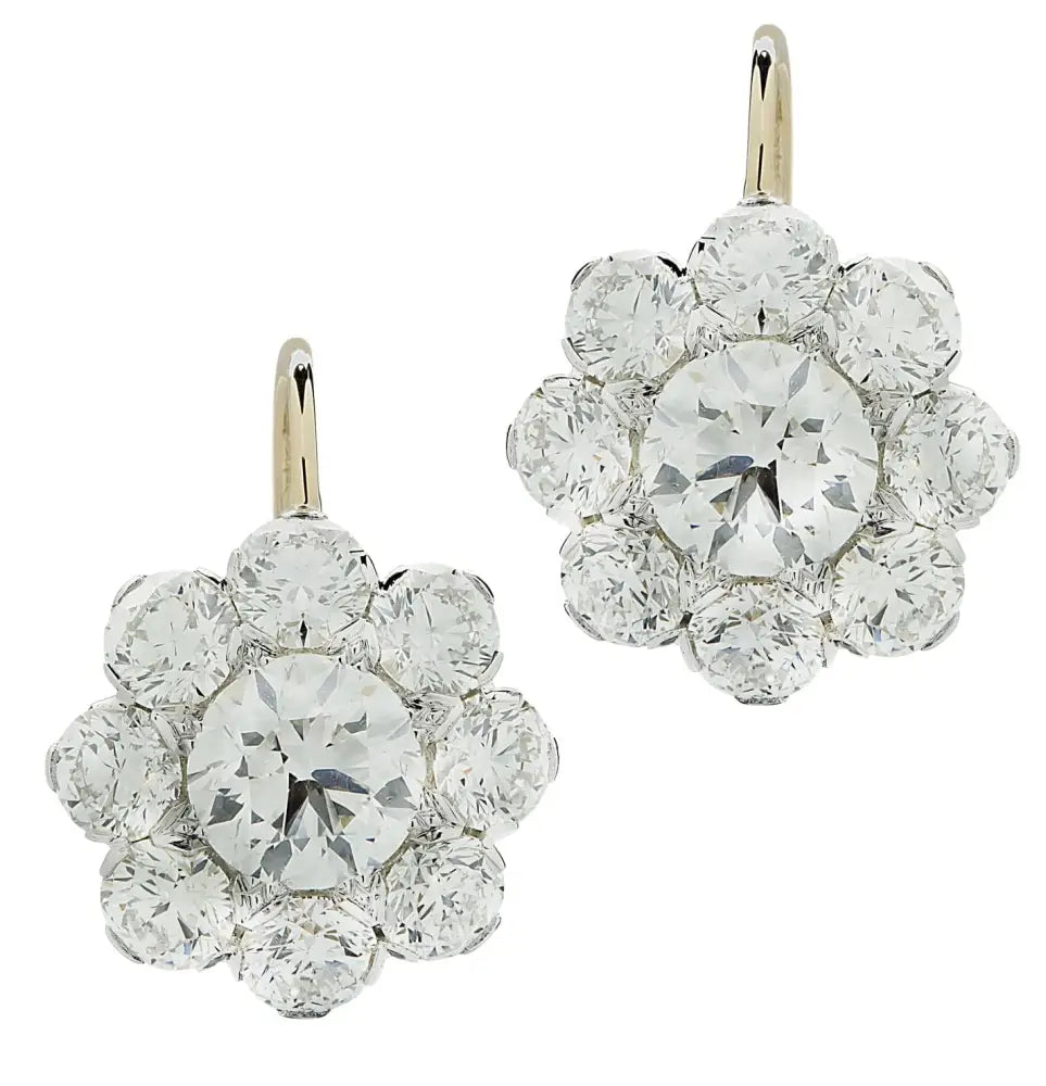 Vivid Diamonds GIA Certified 7.87 Carat Round Brilliant Cut Diamond Earrings -V46803