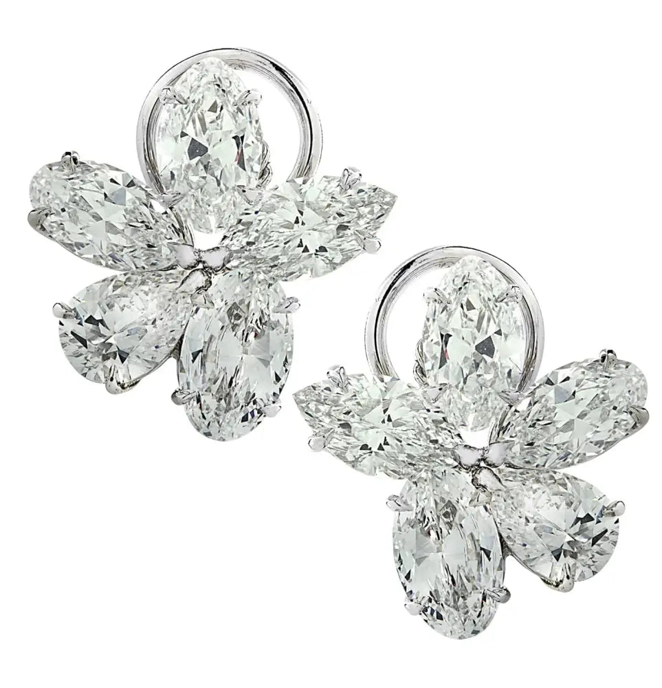 Vivid Diamonds GIA Certified 9.91 Carat Diamond Flower Cluster Earrings -V33039