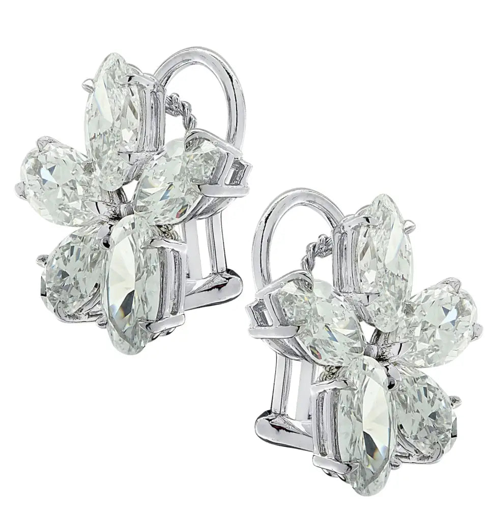 Vivid Diamonds GIA Certified 9.91 Carat Diamond Flower Cluster Earrings -V33039