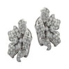 Mid-Century Diamond Encrusted Platinum Flower Earrings -V28465 - vividdiamonds