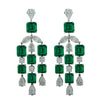 23.92 Carat Colombian Emerald &amp; Diamond Dangle Earrings -V30161 - vividdiamonds