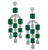 23.92 Carat Colombian Emerald &amp; Diamond Dangle Earrings -V30161 - vividdiamonds
