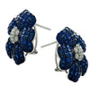 Sapphire And Diamond Flower Earrings -V31974 - vividdiamonds