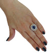 3.20 Carat Oval Sapphire and Diamond Cocktail Ring -V34590 - vividdiamonds