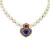Bvlgari Sapphire, Ruby, Diamond And Pearl Necklace -V36913 - vividdiamonds