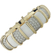 Tiffany &amp; Co. Schlumberger 22.5 Carat Diamond and White Enamel Bangle Bracelet - V37210 - vividdiamonds