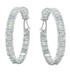 GIA Certified 29.77 Carat Emerald Cut Diamond In/Out Hoop Earrings -V37948 - vividdiamonds