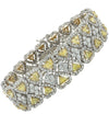 26.04 Carat Fancy Yellow Heart Shape Diamond Halo Bracelet - V37984 - vividdiamonds