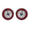 Vivid Diamonds GIA Certified 2.09 Carat Diamond and Ruby Stud Earrings - V38030 - vividdiamonds