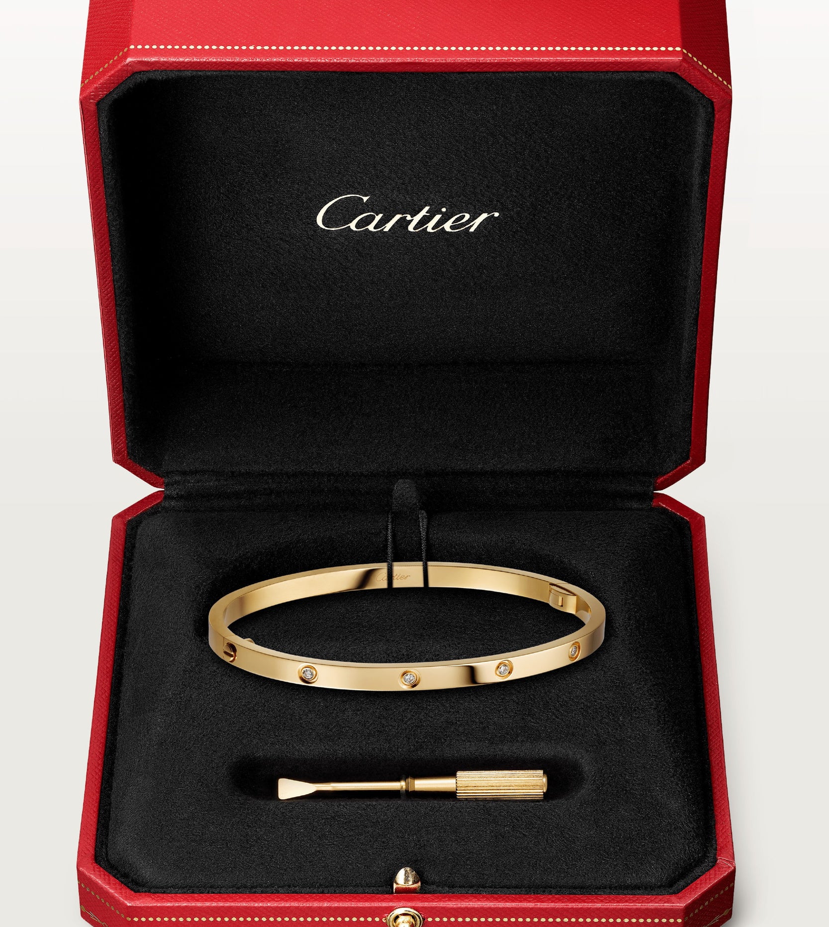 Cartier 10 Diamond LOVE Bracelet - 18K Yellow Gold Cuff, Bracelets