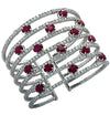 Diamond and Ruby Cuff Bangle Bracelet - V38414 - vividdiamonds
