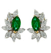 Oscar Heyman 3.48 Carat Emerald and Diamond Stud Earrings -V38628 - vividdiamonds