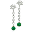 Vivid Diamonds 5.83 Carat Columbian Emerald &amp; Diamond Dangle Earrings -V38630 - vividdiamonds