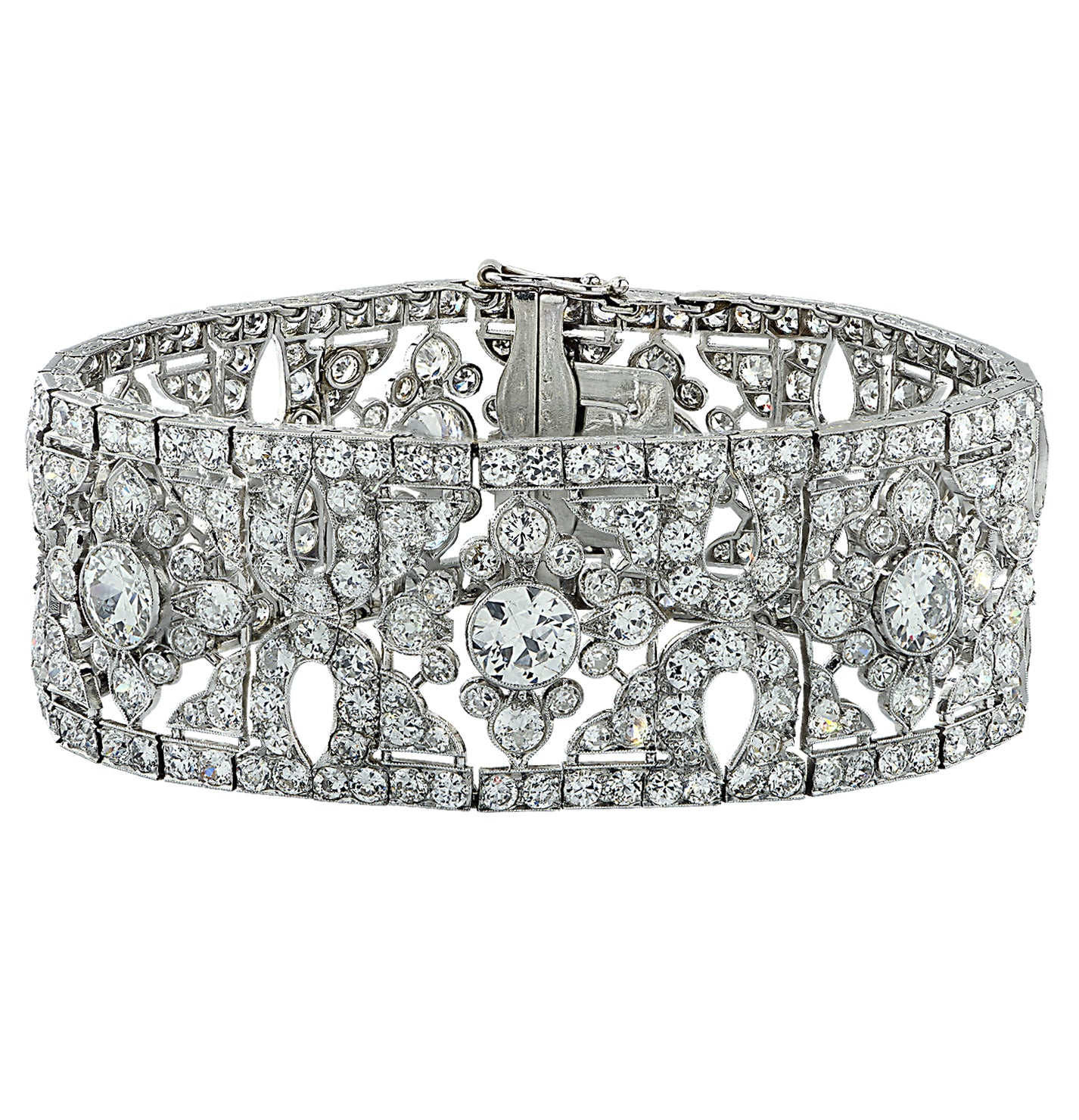 French Belle Époque Cartier 40 Carat Old European Cut Diamond Bracelet -  vividdiamonds