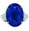 Vivid Diamonds AGL Certified 21.19 Carat Sapphire &amp; Diamond Ring -V41535 - vividdiamonds