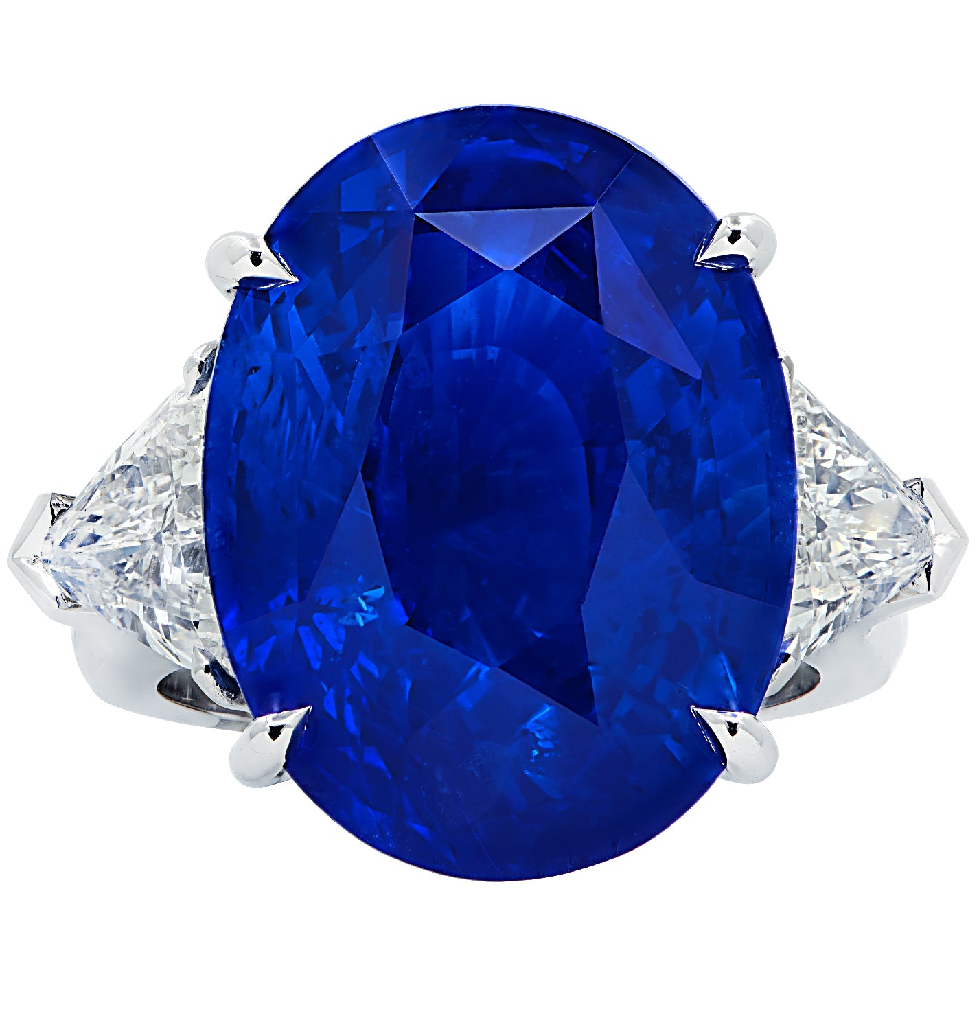 Vivid Diamonds AGL Certified 21.19 Carat Sapphire Diamond Ring