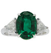 Vivid Diamonds AGL Certified 3.16 Carat Zambian Emerald &amp; Diamond Ring -V42736 - vividdiamonds