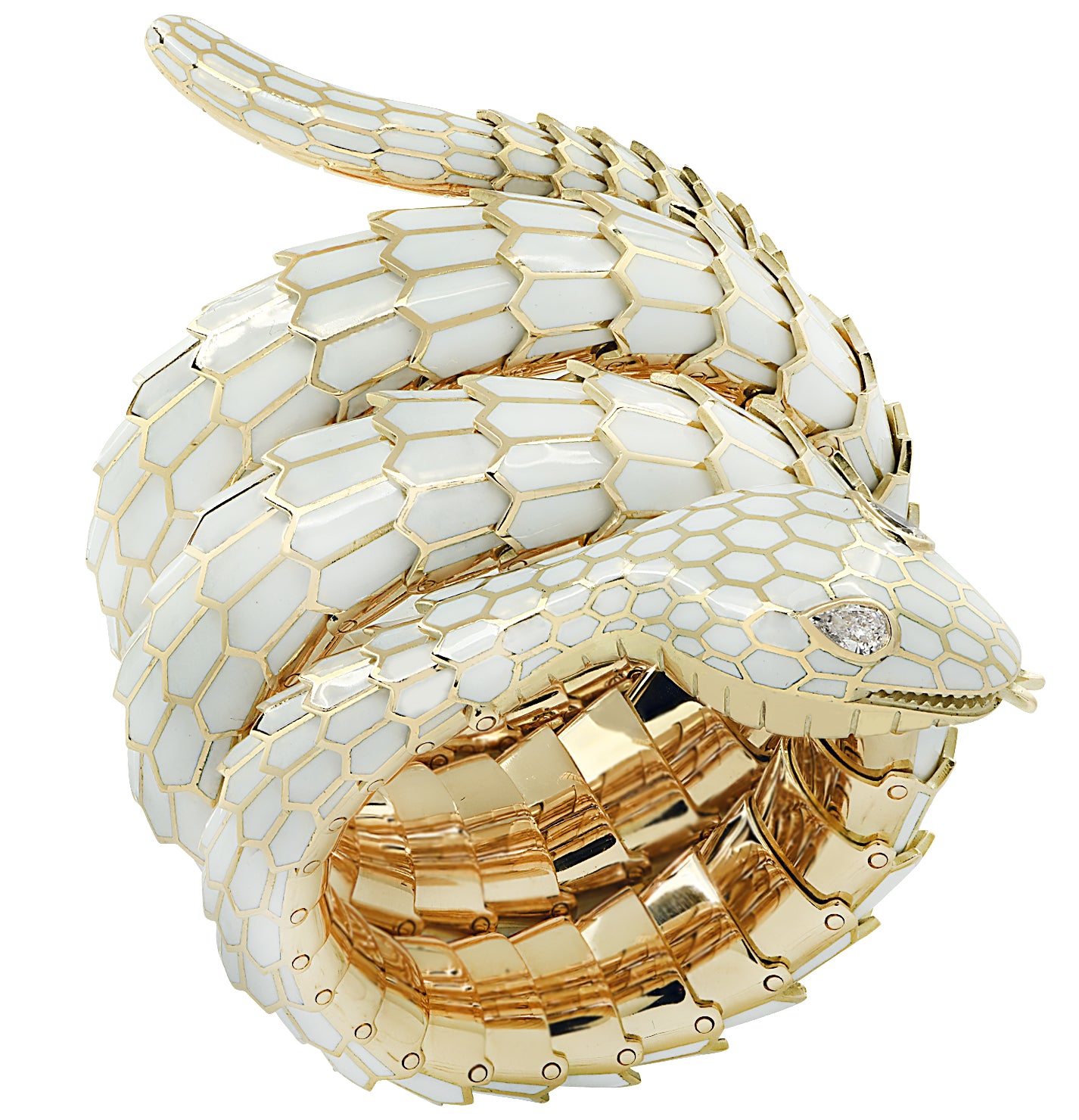 Vivid Diamonds Italian Diamond & Enamel Triple Wrap Snake Bracelet -V43527 - vividdiamonds