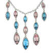 Tiffany &amp; Co. Platinum Aquamarine, Morganite, and Diamond Drop Necklace-V43658 - vividdiamonds