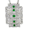 Art Deco 18.4 Carat Colombian Emerald &amp; Diamond Necklace -V44013 - vividdiamonds