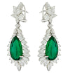 Vivid Diamonds 24 carat Pear Shape Emerald &amp; Diamond Earrings -V44183 - vividdiamonds