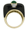 Circa 1980s 1.80 Carat Sugarloaf Emerald Diamond Cocktail Ring -V45041 - vividdiamonds