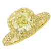 Vivid Diamonds GIA Certified 2.02 Carat Fancy Yellow Diamond Halo Engagement Ring -V45131 - vividdiamonds