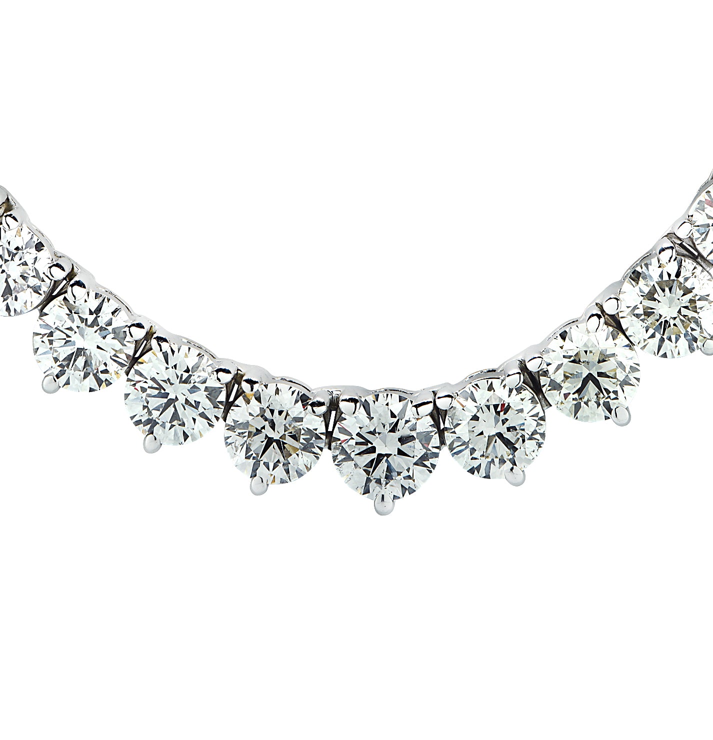 44 Carat Carré-Cut Diamond Riviere Necklace