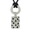 Panthere De Cartier Diamond and Onyx Pendant on Black Cord-V45584 - vividdiamonds