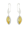 3.94 Carat GIA Certified Fancy Intense Yellow Diamond and White Diamond Dangle Earrings-V45635 - vividdiamonds