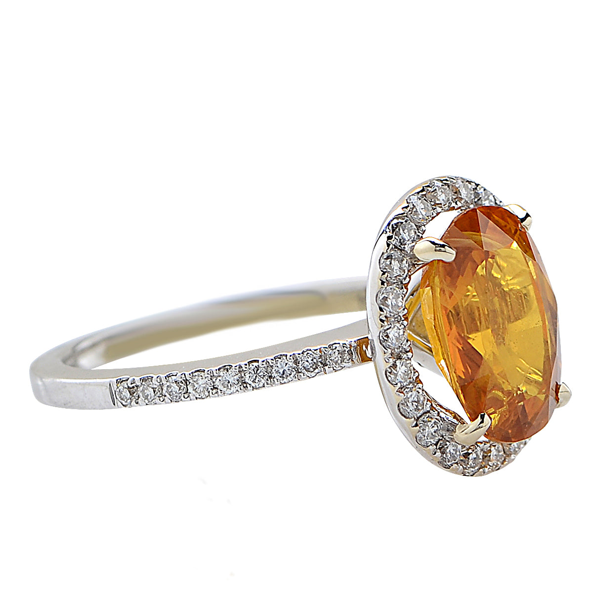 4.10CT YELLOW SAPPHIRE RING-V007435 | vividdiamonds