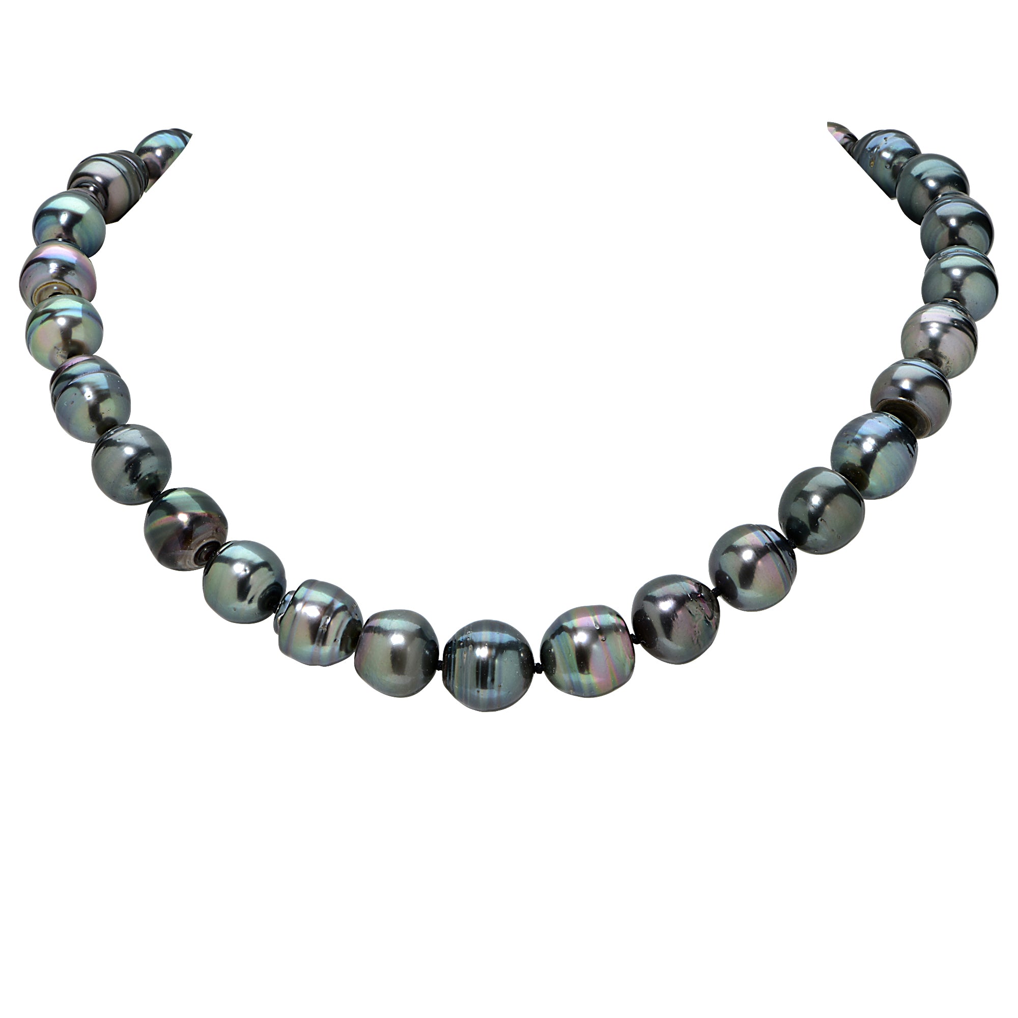 Tahitian Pearl Knotted Drop Necklace with Blonde Baroque Tahitian Pearls on  Leather, Handmade Pearl and Leather necklace